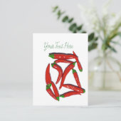 Patroon voor hotrroodroodpaprika's briefkaart (Staand voorkant)