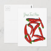 Patroon voor hotrroodroodpaprika's briefkaart (Voorkant / Achterkant)