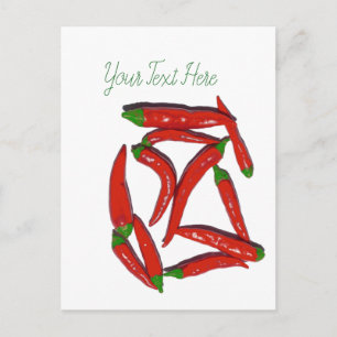 Patroon voor hotrroodroodpaprika's briefkaart