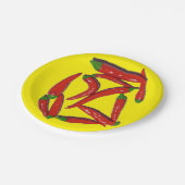 Patroon voor hotrroodroodpaprika's papieren bordje (Gekanteld)