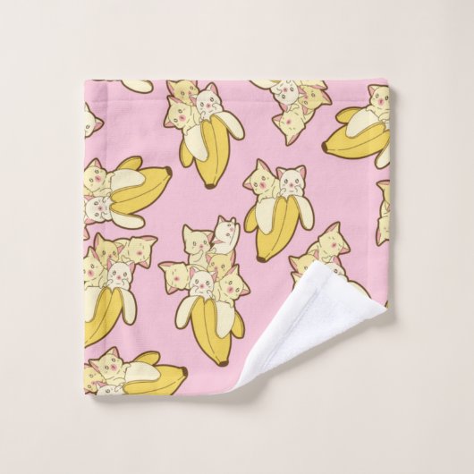 Patroon voor katten en bananen bad handdoek (Wasdoekje)