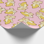 Patroon voor katten en bananen cadeaupapier (Hoek)