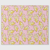 Patroon voor katten en bananen cadeaupapier (Vlak)