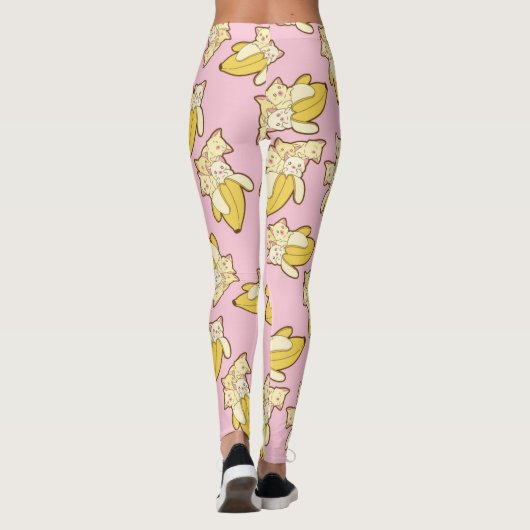 Patroon voor katten en bananen leggings (Achterkant)