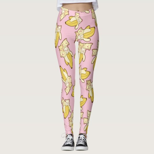 Patroon voor katten en bananen leggings (Voorkant)