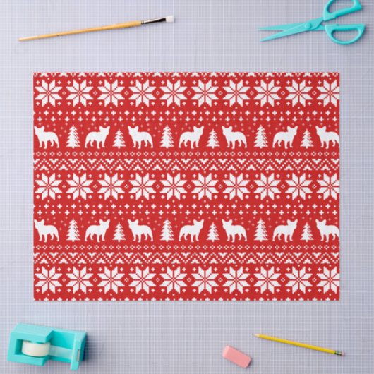 Patroon voor kerstfeestjes in bulledogs tissuepapier (Craft)