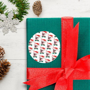 Patroon voor kerstmis met borstbreed ronde sticker