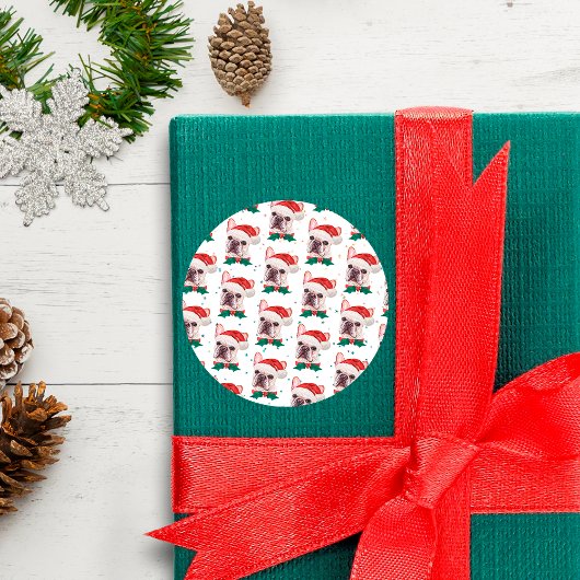 Patroon voor kerstmis met borstbreed ronde sticker