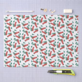 Patroon voor kerstmis met kleine ophaalwagen rood tissuepapier (Craft)