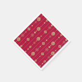 Patroon voor kerstsierplanten met rood en gouden k servet (Hoek)