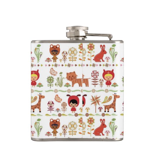 Patroon voor kinderen en dieren heupfles (Achterkant)