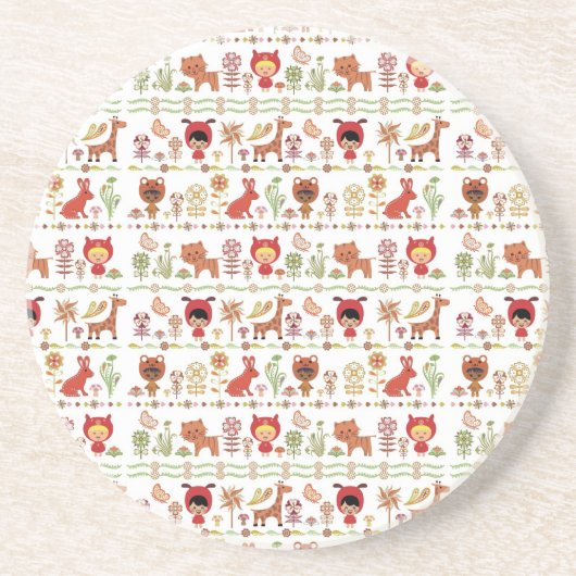 Patroon voor kinderen en dieren zandsteen onderzetter (Voorkant)