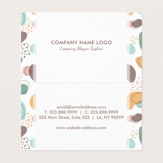 Patroon voor kleuropbrengsten van plakken visitekaartje (Binnenkant ongevouwen)