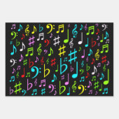 Patroon voor kleurrijke muzikale notities en symbo inpakpapier vel (Voorkant 3)