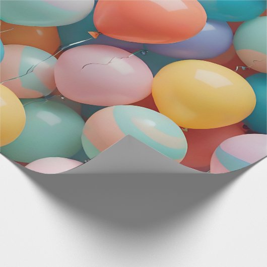 Patroon voor kleurrijke partijballons cadeaupapier (Hoek)