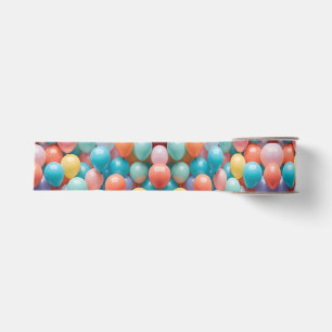 Patroon voor kleurrijke partijballons grosgrain lint