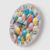 Patroon voor kleurrijke partijballons grote klok (Hoek)