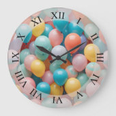 Patroon voor kleurrijke partijballons grote klok (Voorkant)