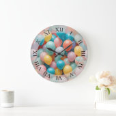 Patroon voor kleurrijke partijballons grote klok (Huis)