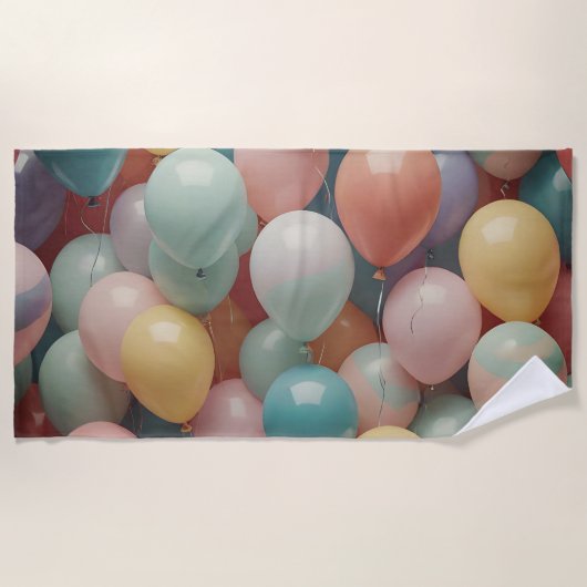 Patroon voor kleurrijke partijballons strandlaken (Voorkant)