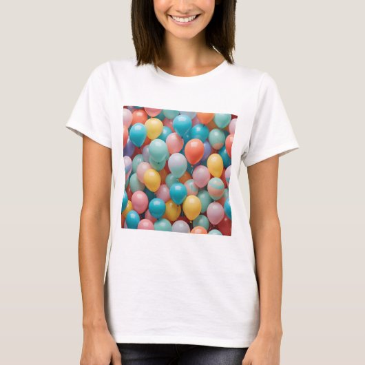 Patroon voor kleurrijke partijballons t-shirt (Voorkant)