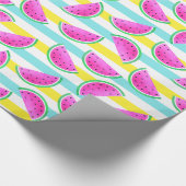 Patroon voor kleurrijke roze watermeloenen cadeaupapier (Hoek)
