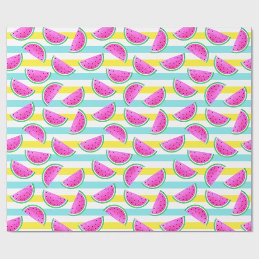 Patroon voor kleurrijke roze watermeloenen cadeaupapier (Vlak)