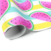Patroon voor kleurrijke roze watermeloenen cadeaupapier (Rol Hoek)