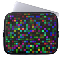 Patroon voor kleurrijke vierkantjes voor 'Meteor S Laptop Sleeve