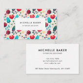 Patroon voor kleurrijke wilde bloemen visitekaartje (Voorkant / Achterkant)