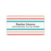 Patroon voor koraal- en blauwe strepen etiket (Voorkant)