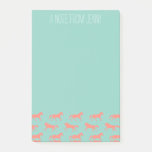 Patroon voor koraal- en mestpaarden post-it® notes (Voorkant)