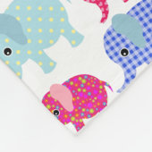 PATROON VOOR KUSTPINK EN BLAUWE ELEPHANTS FLEECE DEKEN (Hoek)
