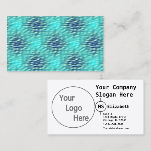 Patroon voor licht en donker poolwater visitekaartje (Voorkant / Achterkant)