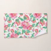 Patroon voor licht roze bruine bloemen bad handdoek (Handdoek)