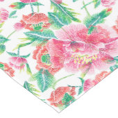 Patroon voor licht roze bruine bloemen korte tafelloper (Hoek)