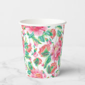 Patroon voor licht roze bruine bloemen papieren bekers (Achterkant)