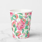 Patroon voor licht roze bruine bloemen papieren bekers (Links)