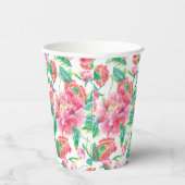 Patroon voor licht roze bruine bloemen papieren bekers (Rechts)