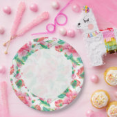 Patroon voor licht roze bruine bloemen papieren bordje (Feest)