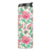 Patroon voor licht roze bruine bloemen thermosbeker (Gedraaid links)