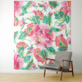 Patroon voor licht roze bruine bloemen wandkleed (In situ)