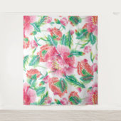 Patroon voor licht roze bruine bloemen wandkleed (Voorkant)