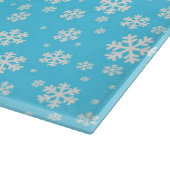 Patroon voor lichte blauw en witte kerstsnowflakes snijplank (Hoek)