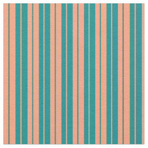 Patroon voor lichte zalm en donkere cyaan lijnen stof