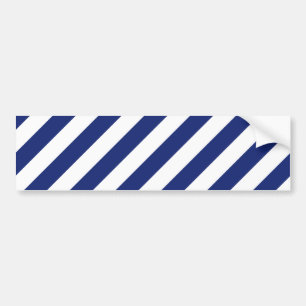Patroon voor marineblauw en witte diagonale strepe bumpersticker