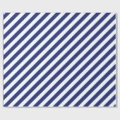 Patroon voor marineblauw en witte diagonale strepe cadeaupapier (Vlak)