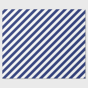 Patroon voor marineblauw en witte diagonale strepe cadeaupapier