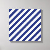 Patroon voor marineblauw en witte diagonale strepe canvas afdruk (Voorkant)