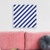 Patroon voor marineblauw en witte diagonale strepe canvas afdruk (Insitu (Woonkamer))